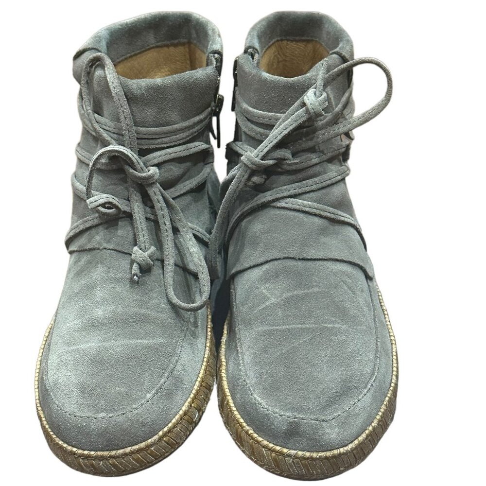 UGG #1019129 Reid Lace Up Suede Moccasin Bootie Grey Size 6.5